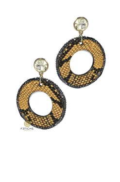 PENDIENTES CÍRCULO SNAKE NARANJA