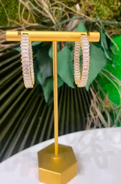PENDIENTES DE ARO BAGUETTE CON CIRCONITAS