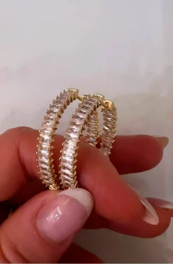 PENDIENTES DE ARO BAGUETTE CON CIRCONITAS