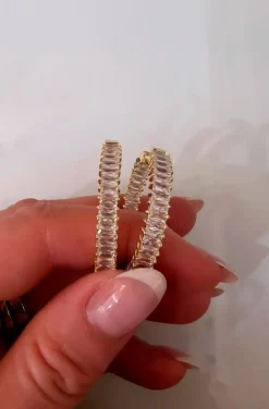 PENDIENTES DE ARO BAGUETTE CON CIRCONITAS