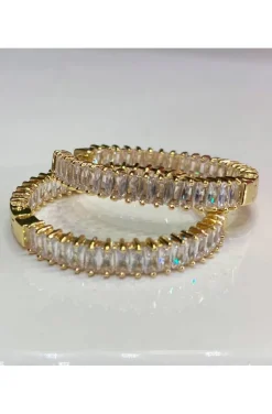 PENDIENTES DE ARO BAGUETTE CON CIRCONITAS
