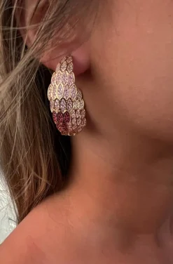 PENDIENTES DE ARO CIRCONITAS PINK DEGRADEE