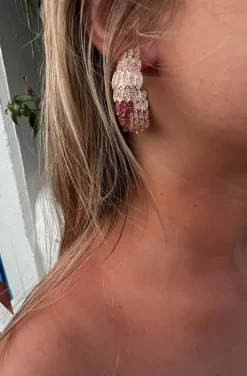 PENDIENTES DE ARO CIRCONITAS PINK DEGRADEE