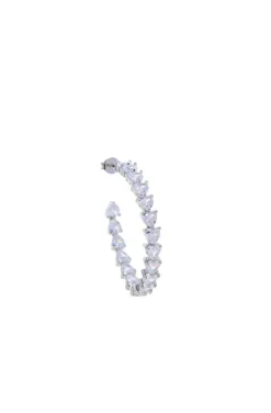 PENDIENTES DE ARO CORAZONES PLATA