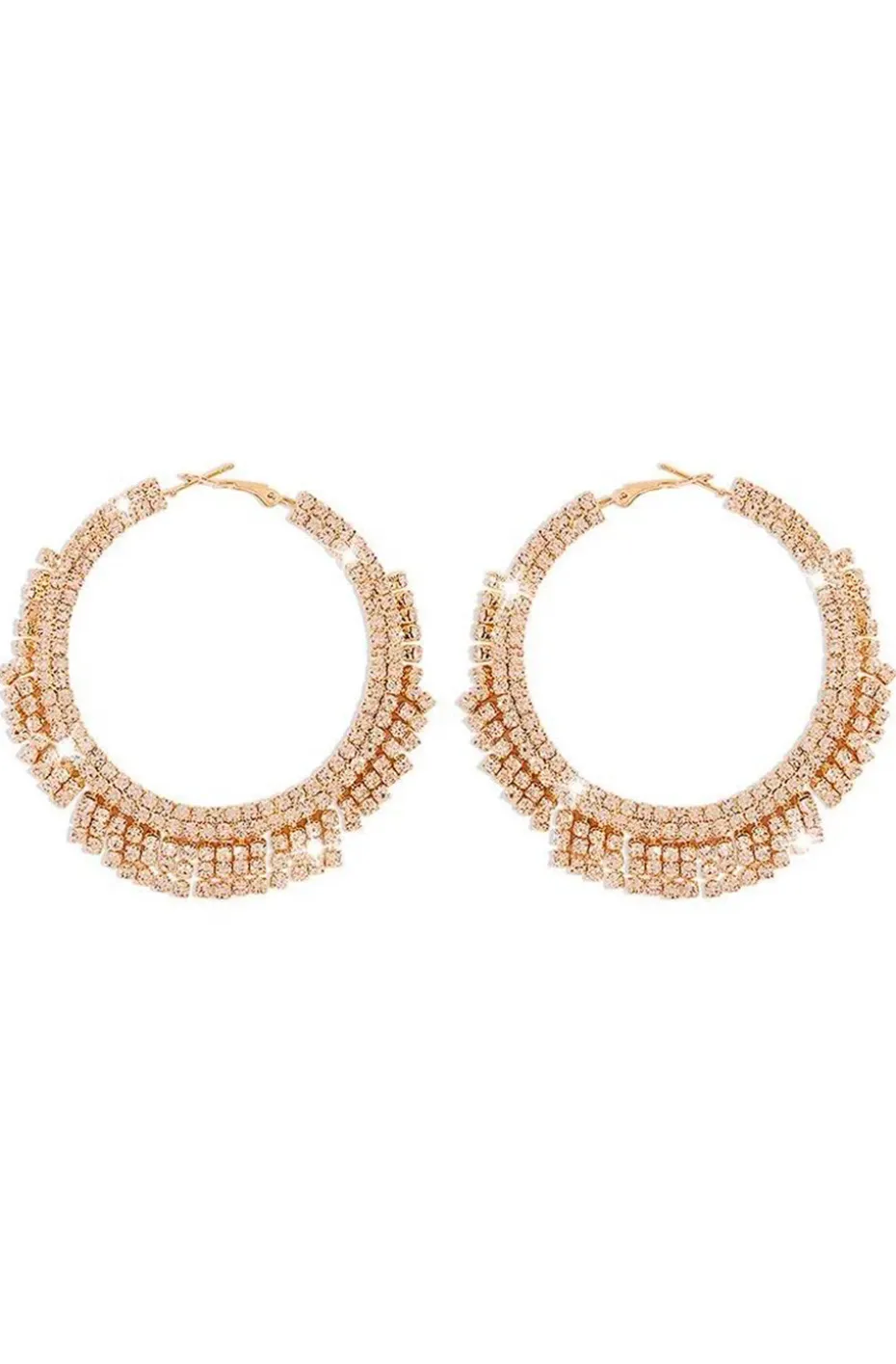 PENDIENTES DE ARO CRISTALES DORADOS SHINING