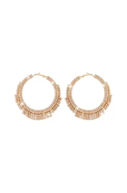 PENDIENTES DE ARO CRISTALES DORADOS SHINING