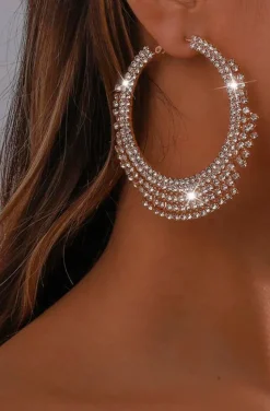 PENDIENTES DE ARO CRISTALES DORADOS SHINING
