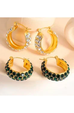 PENDIENTES DE ARO VERDE INTENSO