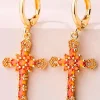 PENDIENTES DE CRUZ CARAMEL