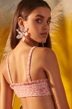 PENDIENTES DE FLOR NACAR ROSA
