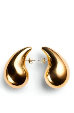 PENDIENTES DE GOTA GRANDE COLOR DORADO