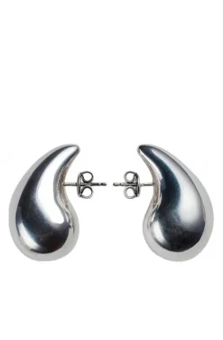 PENDIENTES DE GOTA GRANDES EN COLOR PLATA