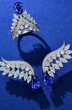 PENDIENTES DE PLATA WINGS ZAFIRO