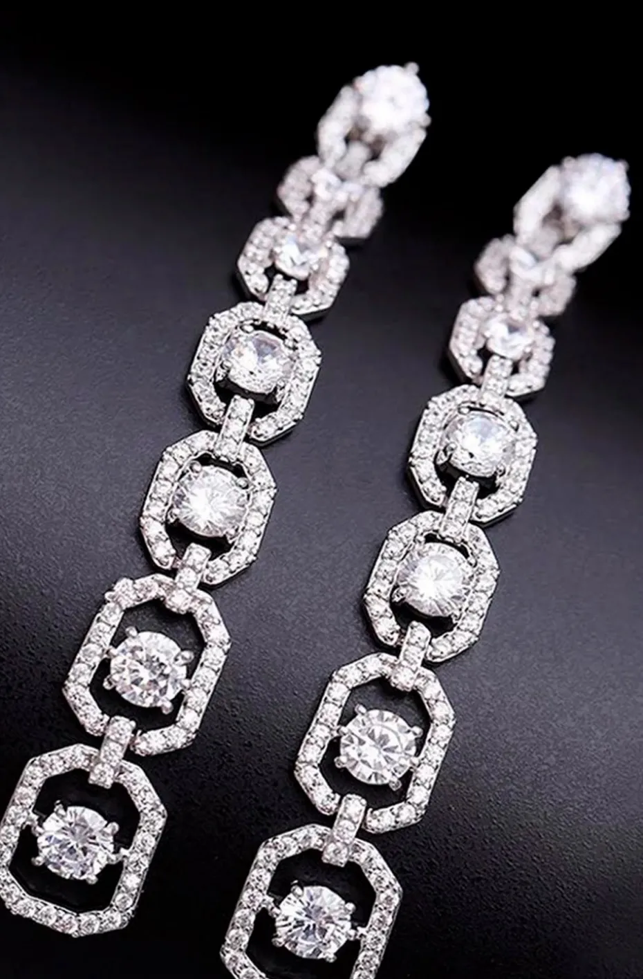 PENDIENTES DIAMOND DE ESTILO VINTAGE