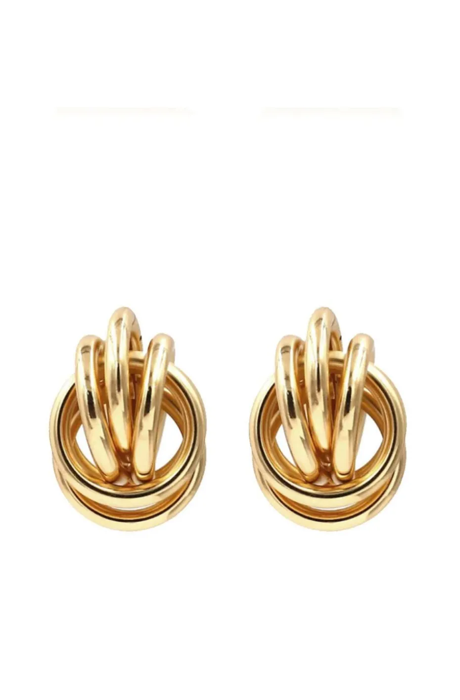 PENDIENTES DORADOS AROS ENTRE LAZADOS