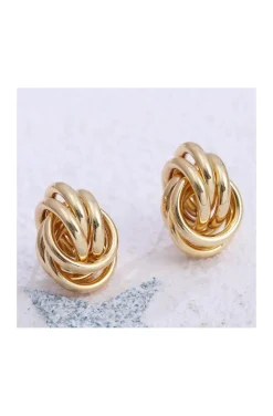 PENDIENTES DORADOS AROS ENTRE LAZADOS