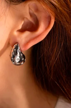 PENDIENTES DROP PLATA CON STRASS
