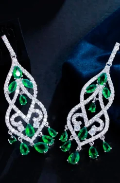 PENDIENTES ESTILO VINTAGE VERDE ESMERALDA