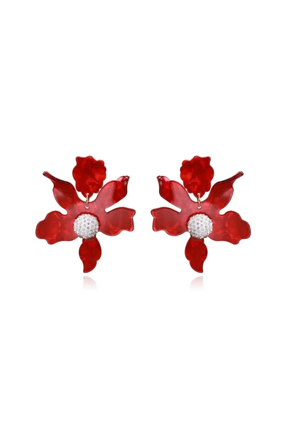 PENDIENTES FLOR BURDEOS