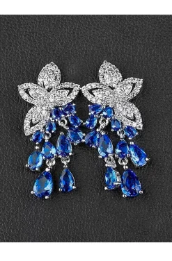 PENDIENTES FLOR LAGRIMAS AZULES