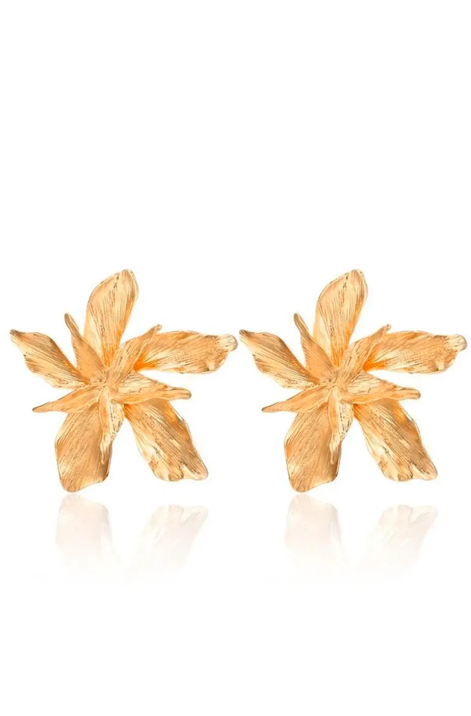 PENDIENTES FLOR TROPICAL DORADO