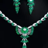 PENDIENTES FLOR Y LAGRIMAS VERDE ESMERALDA