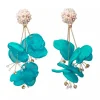 PENDIENTES FLORALES Y PERLAS