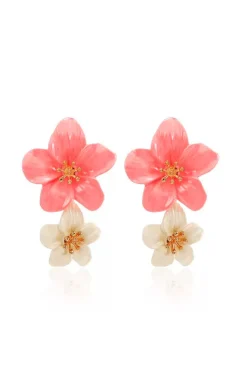 PENDIENTES FLORES CORAL &. BLANCO