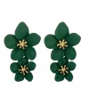 PENDIENTES FLORES VERDE OSCURO