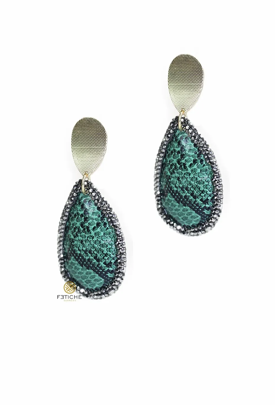 PENDIENTES GOTA SNAKE VERDE