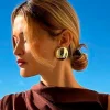 PENDIENTES GRAN LUNAR DORADO