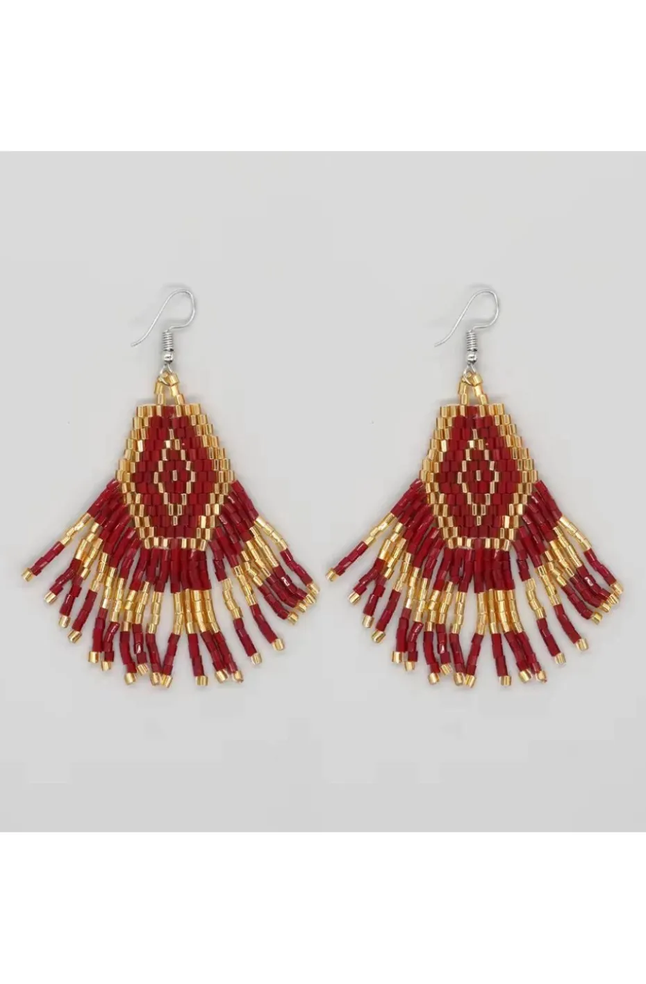 PENDIENTES HIPPIE CHIC BURDEOS