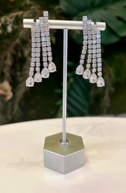 PENDIENTES JOYA TRES FILAS CIRCONITAS