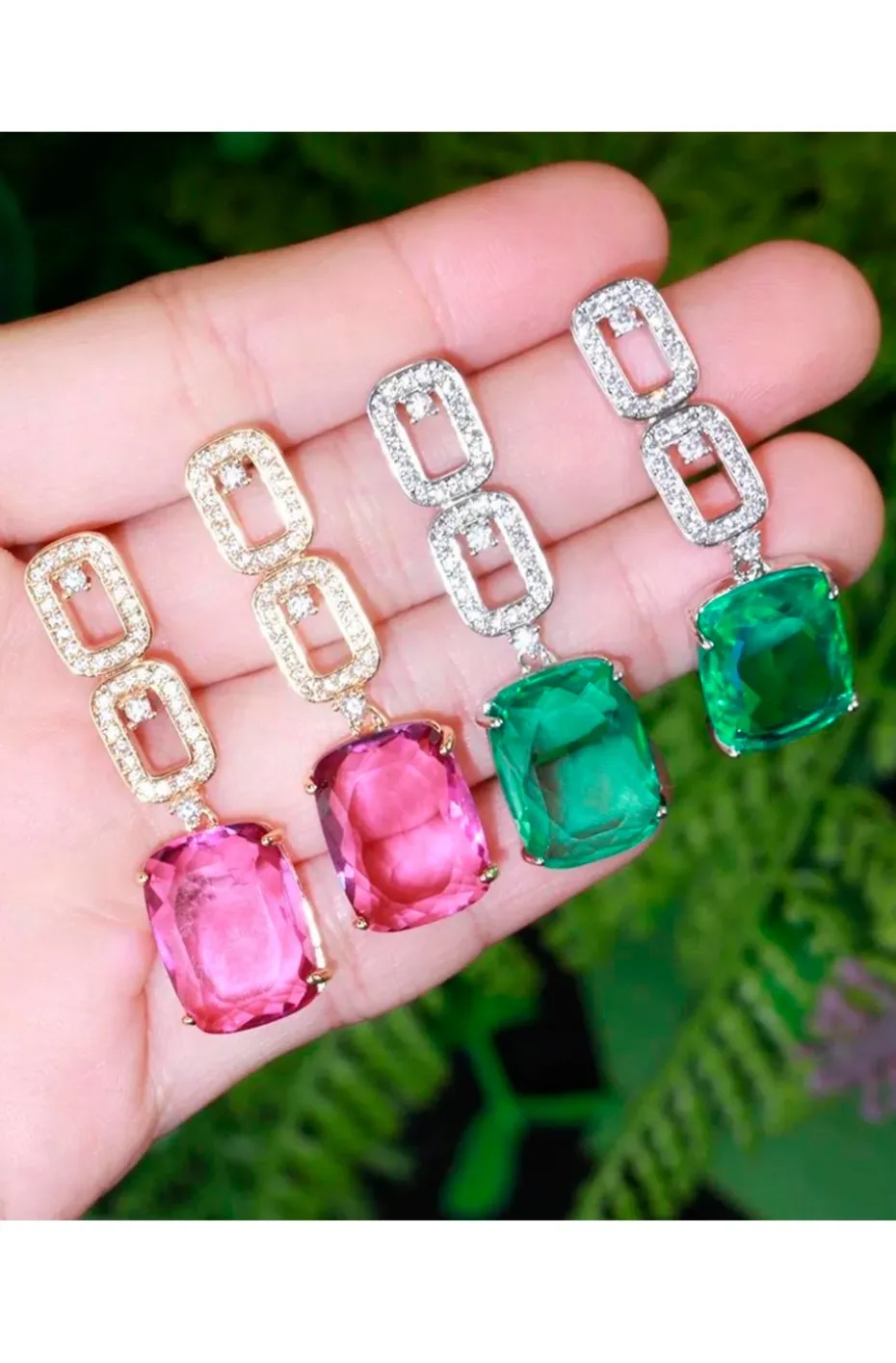 PENDIENTES JOYA VERDE ESMERALDA