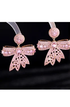 PENDIENTES LAZOS ROSA