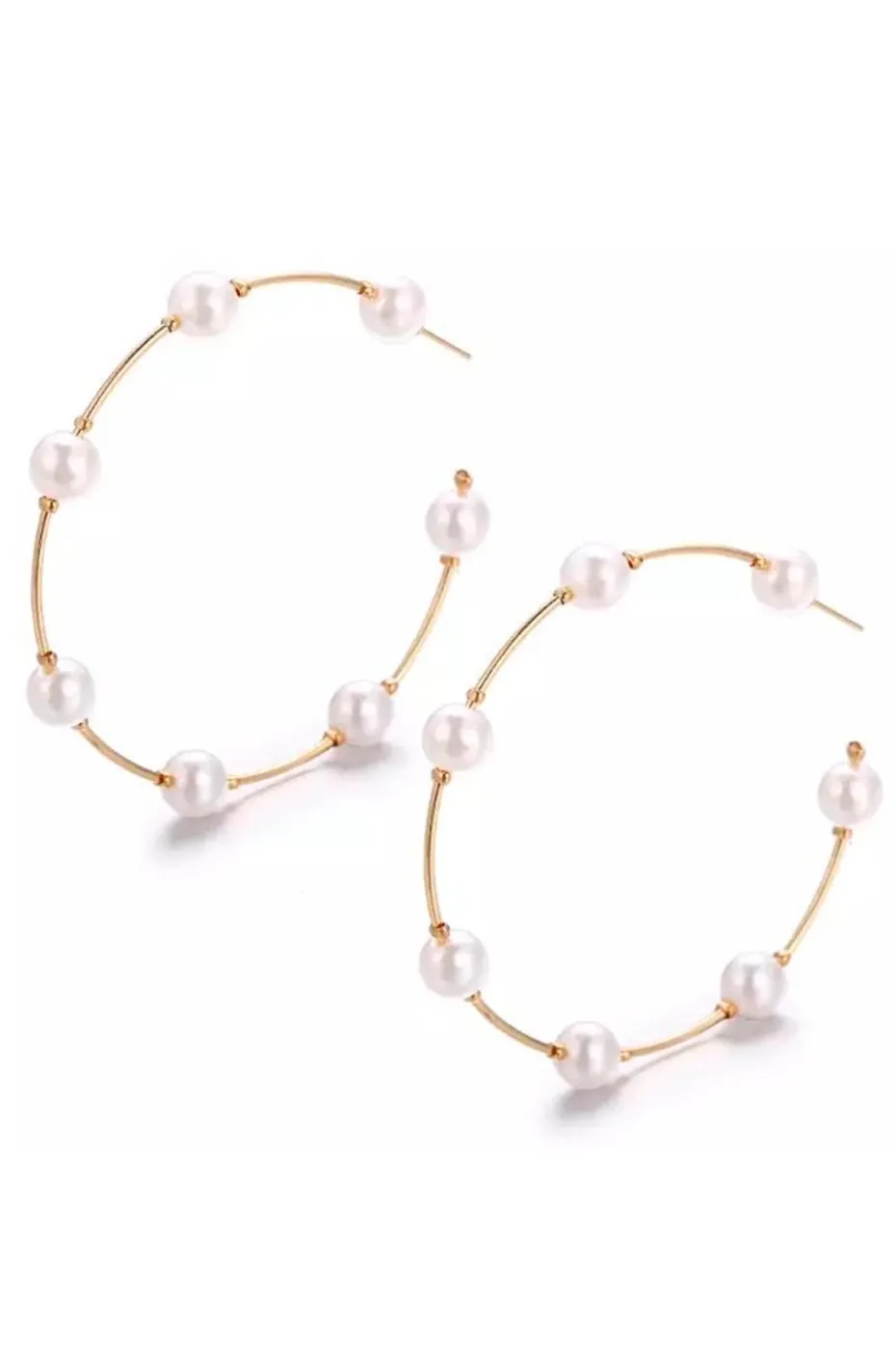 PENDIENTES MAXI AROS CON PERLAS