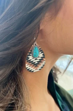 PENDIENTES NAVAJO Y TURQUESA