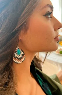 PENDIENTES NAVAJO Y TURQUESA