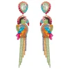 PENDIENTES PAJARO TROPICAL MULTICOLOR