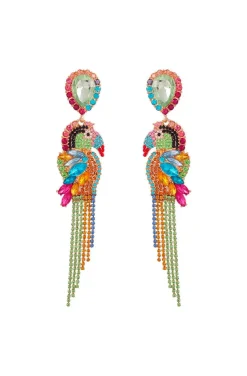 PENDIENTES PAJARO TROPICAL MULTICOLOR