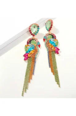 PENDIENTES PAJARO TROPICAL MULTICOLOR