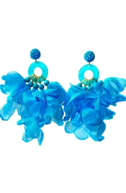 PENDIENTES PETALOS MAXI TURQUESA