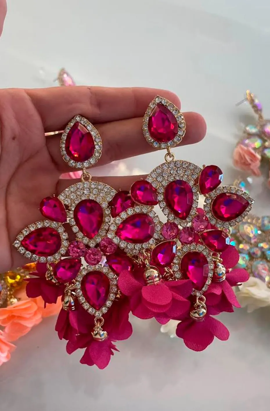 PENDIENTES SEVILLA FLORES BUGAMBILLA