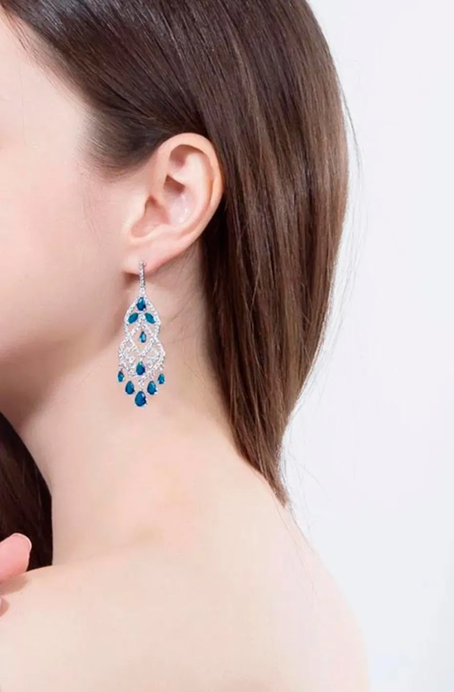 PENDIENTES VINTAGE ZAFIRO AZUL