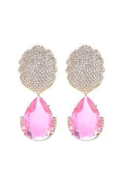 PENDIENTRD LAGRIMA ROSA