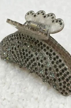 PINZA DEL PELO CRISTALES GRIS