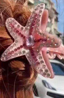 PINZA DEL PELO ESTRELLA ROSA JOYA