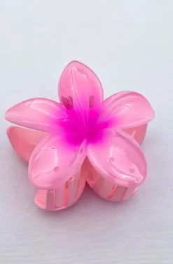 PINZA DEL PELO FLOR HAWAIANA ROSA