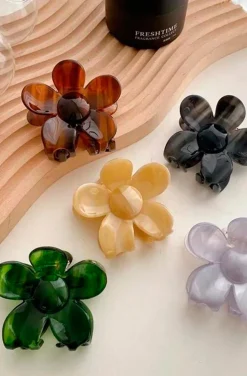 PINZA DEL PELO FLOR VERDE