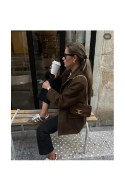 (PRE-ORDER )BLAZER DE ANTE MARRÓN